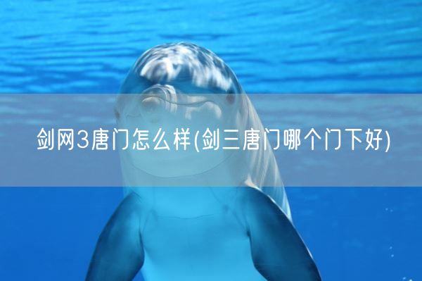 剑网3唐门怎么样(剑三唐门哪个门下好)(图1)