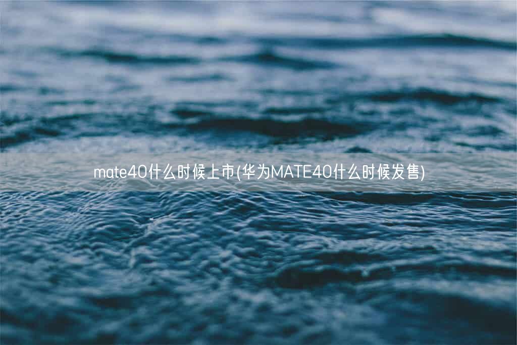 mate40什么时候上市(华为MATE40什么时候发售)(图1) mate40什么时候上市(华为MATE40什么时候发售)(图1)