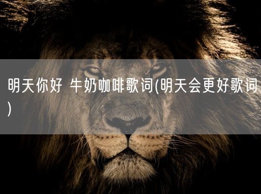 明天你好 牛奶咖啡歌词(明天会更好歌词)(图1)