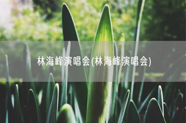 林海峰演唱会(林海峰演唱会)(图1) 林海峰演唱会(林海峰演唱会)(图1)