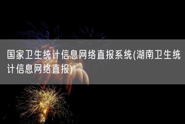 国家卫生统计信息网络直报系统(湖南卫生统计信息网络直报)(图1)