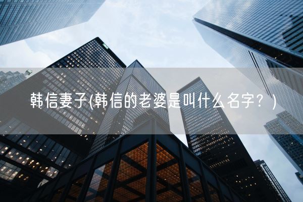 韩信妻子(韩信的老婆是叫什么名字？)(图1)