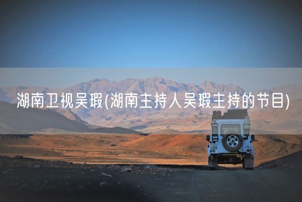 湖南卫视吴瑕(湖南主持人吴瑕主持的节目)(图1)