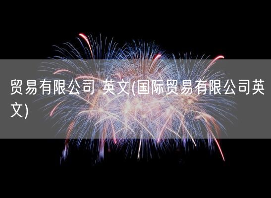 贸易有限公司 英文(国际贸易有限公司英文)(图1) 贸易有限公司 英文(国际贸易有限公司英文)(图1)
