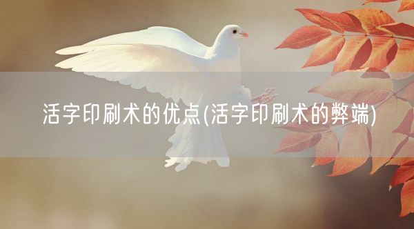 活字印刷术的优点(活字印刷术的弊端)(图1)