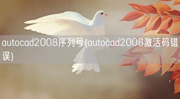 autocad2008序列号(autocad2008激活码错误)(图1)