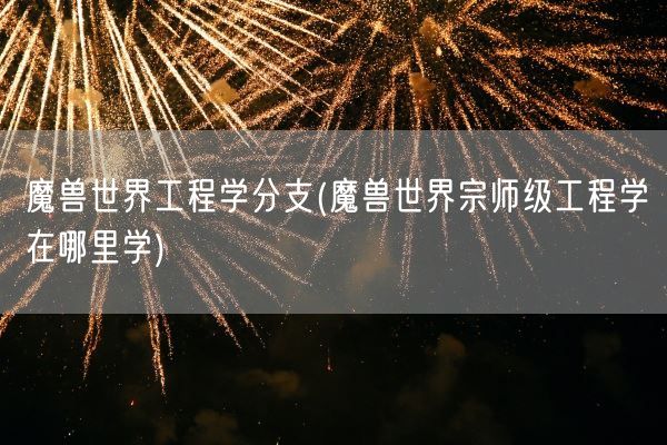 魔兽世界工程学分支(魔兽世界宗师级工程学在哪里学)(图1)