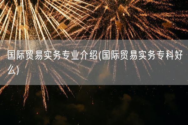 国际贸易实务专业介绍(国际贸易实务专科好么)(图1)