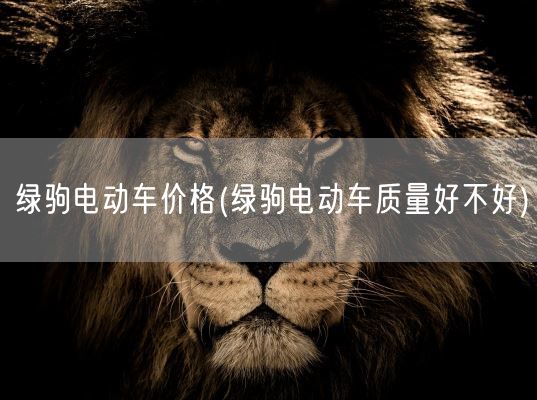 绿驹电动车价格(绿驹电动车质量好不好)(图1)