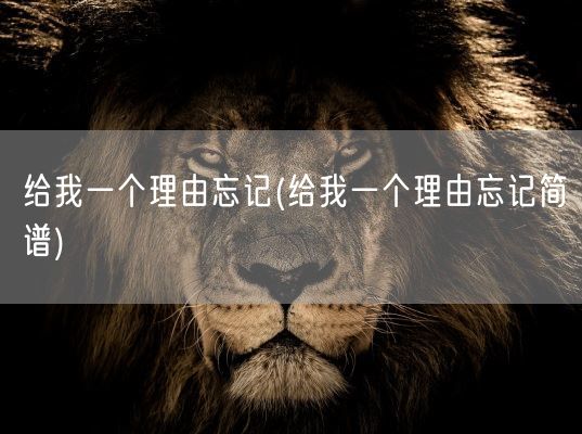 给我一个理由忘记(给我一个理由忘记简谱)(图1)