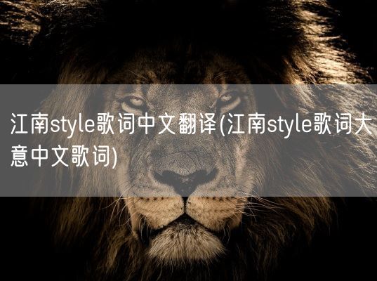江南style歌词中文翻译(江南style歌词大意中文歌词)(图1) 江南style歌词中文翻译(江南style歌词大意中文歌词)(图1)
