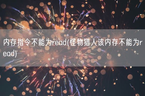 内存指令不能为read(怪物猎人该内存不能为read)(图1)