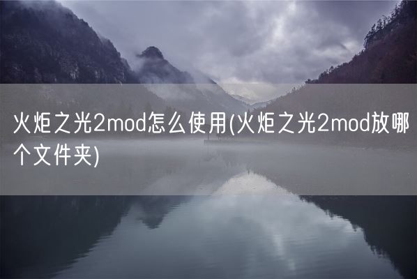 火炬之光2mod怎么使用(火炬之光2mod放哪个文件夹)(图1) 火炬之光2mod怎么使用(火炬之光2mod放哪个文件夹)(图1)