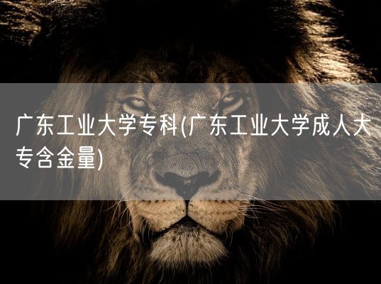 广东工业大学专科(广东工业大学成人大专含金量)(图1) 广东工业大学专科(广东工业大学成人大专含金量)(图1)