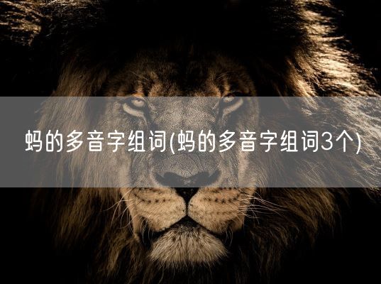蚂的多音字组词(蚂的多音字组词3个)(图1) 蚂的多音字组词(蚂的多音字组词3个)(图1)