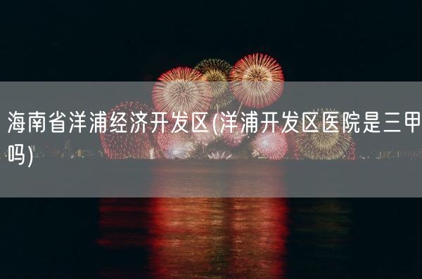 海南省洋浦经济开发区(洋浦开发区医院是三甲吗)(图1)
