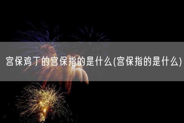 宫保鸡丁的宫保指的是什么(宫保指的是什么)(图1)