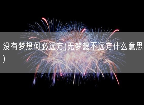 没有梦想何必远方(无梦想不远方什么意思)(图1) 没有梦想何必远方(无梦想不远方什么意思)(图1)