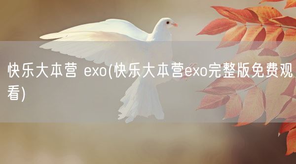 快乐大本营 exo(快乐大本营exo完整版免费观看)(图1)