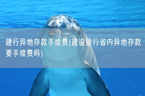 建行异地存款手续费(建设银行省内异地存款要手续费吗)(图1)