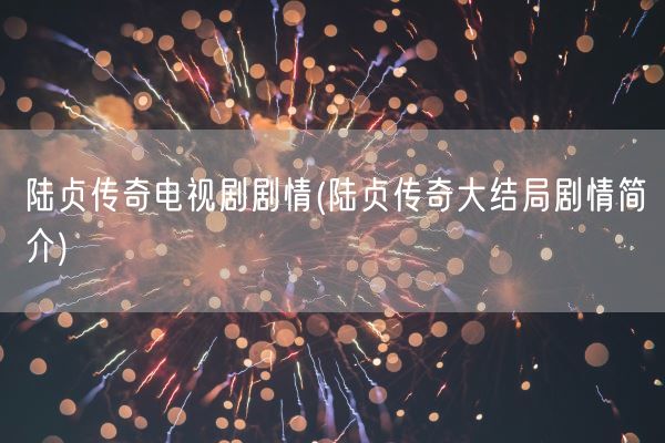 陆贞传奇电视剧剧情(陆贞传奇大结局剧情简介)(图1)