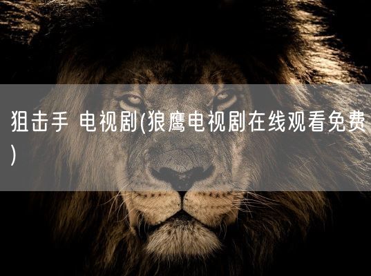 狙击手 电视剧(狼鹰电视剧在线观看免费)(图1)