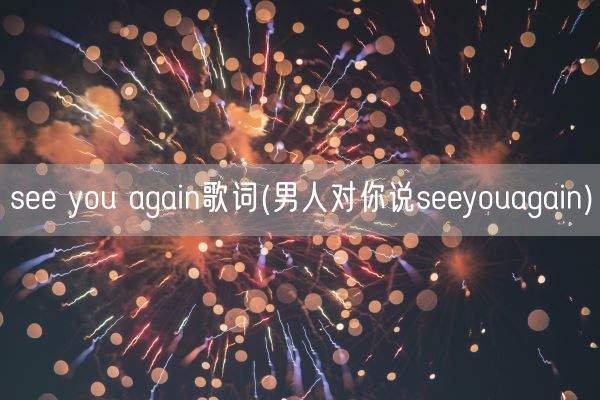 see you again歌词(男人对你说seeyouagain)(图1)