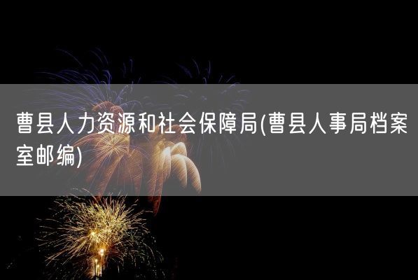 曹县人力资源和社会保障局(曹县人事局档案室邮编)(图1)
