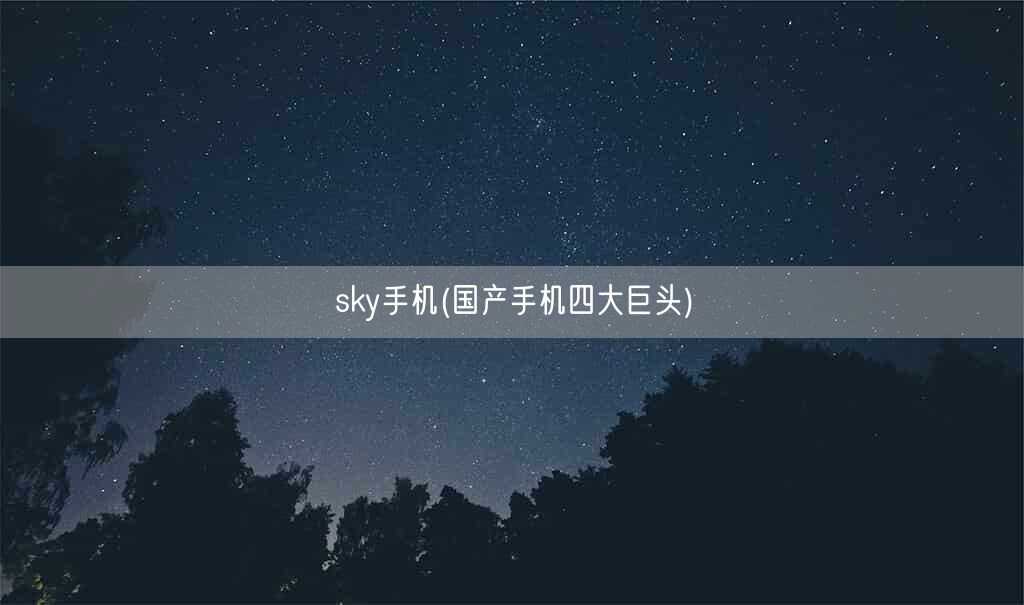 sky手机(国产手机四大巨头)(图1) sky手机(国产手机四大巨头)(图1)