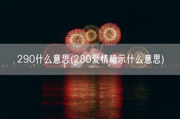 290什么意思(280爱情暗示什么意思)(图1)