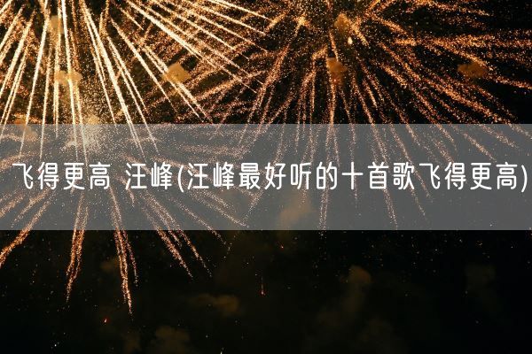 飞得更高 汪峰(汪峰最好听的十首歌飞得更高)(图1)