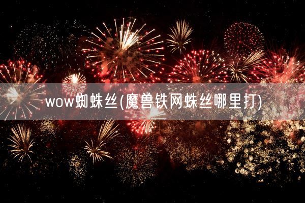 wow蜘蛛丝(魔兽铁网蛛丝哪里打)(图1)