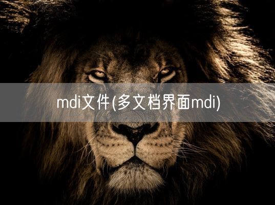 mdi文件(多文档界面mdi)(图1)