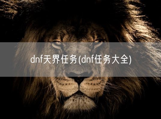 dnf天界任务(dnf任务大全)(图1)