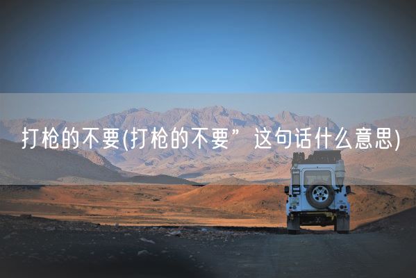 打枪的不要(打枪的不要”这句话什么意思)(图1)