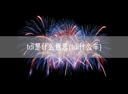 tdi是什么意思(tdi什么车)(图1)