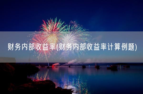 财务内部收益率(财务内部收益率计算例题)(图1)