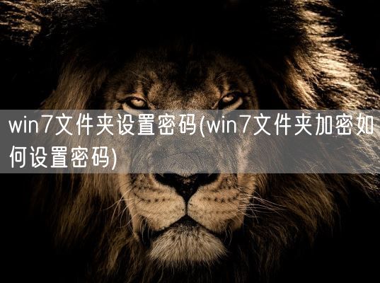 win7文件夹设置密码(win7文件夹加密如何设置密码)(图1) win7文件夹设置密码(win7文件夹加密如何设置密码)(图1)