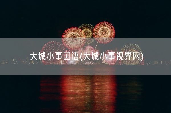 大城小事国语(大城小事视界网)(图1)