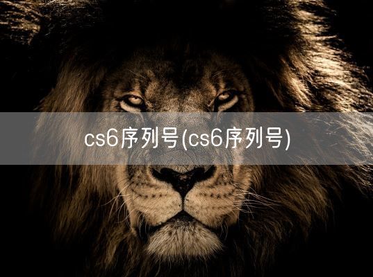 cs6序列号(cs6序列号)(图1)