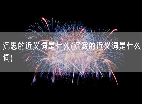 沉思的近义词是什么(沉寂的近义词是什么词)(图1)