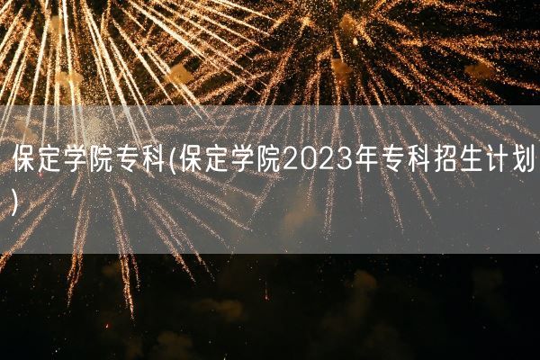 保定学院专科(保定学院2023年专科招生计划)(图1)