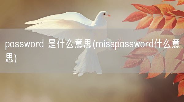 password 是什么意思(misspassword什么意思)(图1) password 是什么意思(misspassword什么意思)(图1)