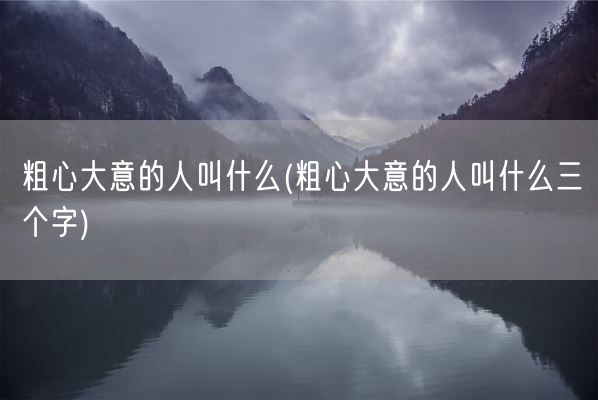粗心大意的人叫什么(粗心大意的人叫什么三个字)(图1)