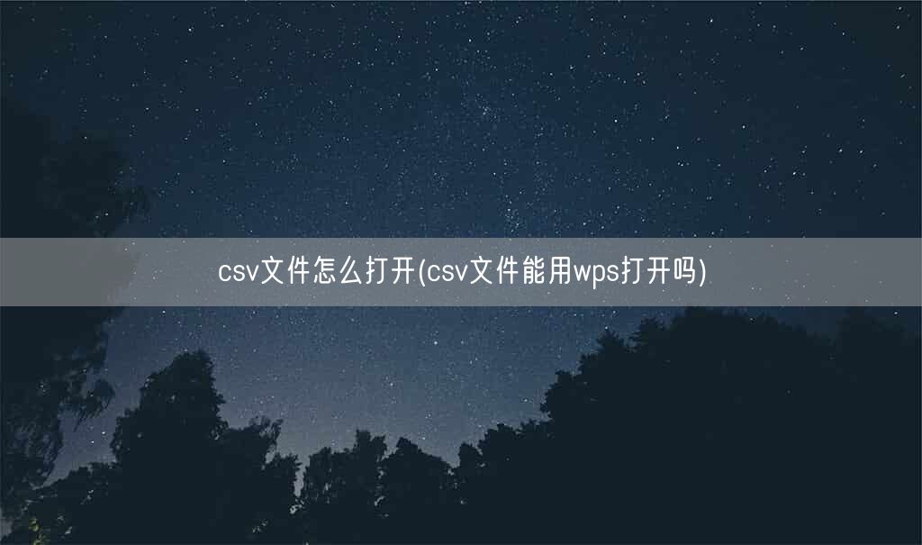 csv文件怎么打开(csv文件能用wps打开吗)(图1) csv文件怎么打开(csv文件能用wps打开吗)(图1)