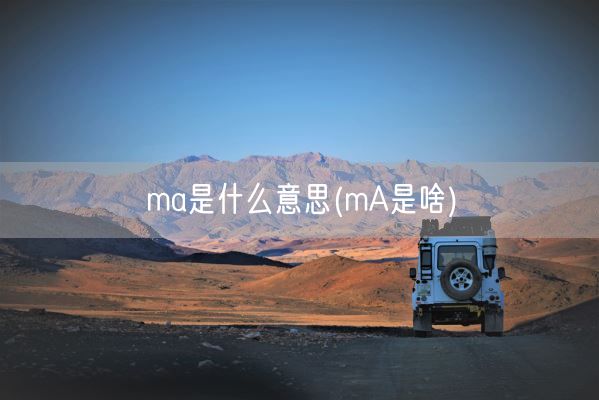 ma是什么意思(mA是啥)(图1)