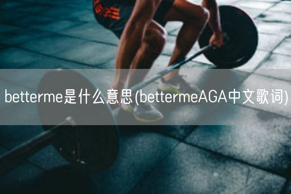betterme是什么意思(bettermeAGA中文歌词)(图1)