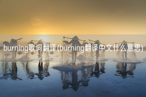 burning歌词翻译(burning翻译中文什么意思)(图1)