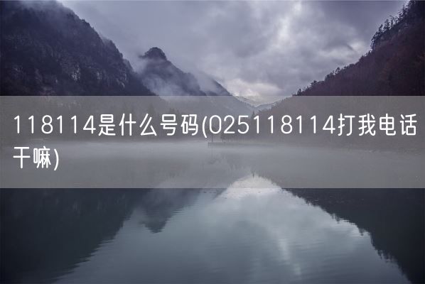 118114是什么号码(025118114打我电话干嘛)(图1) 118114是什么号码(025118114打我电话干嘛)(图1)