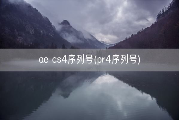 ae cs4序列号(pr4序列号)(图1)